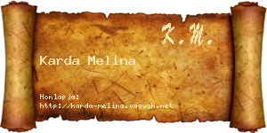 Karda Melina névjegykártya
